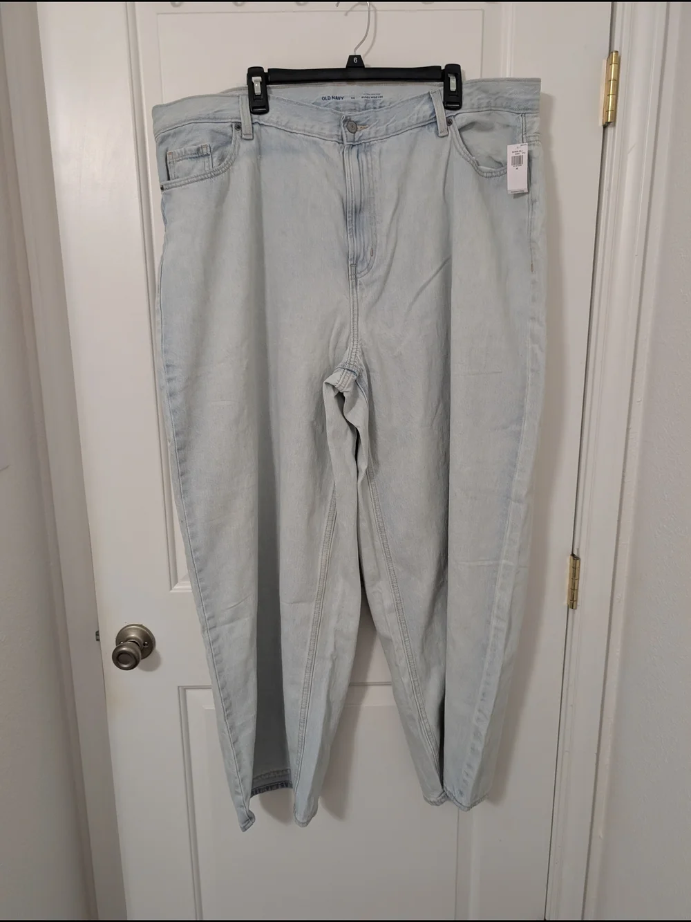 Old Navy Light Wash Extra High Rise Baggy Wide Leg Jeans W/ Secret Smooth Pocket